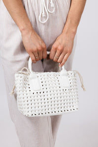 Woven Braided Beach Purse for Women in Ivory