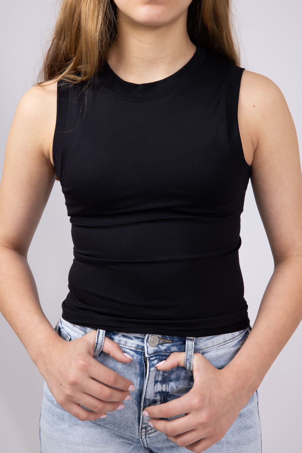 Moa Moa Seamless Tank Top for Girls in Black