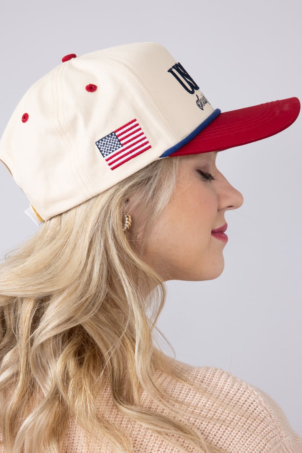 Womens Simply Southern USA Social Club Hat for Women in Cream
