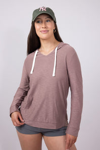 Free Fly Bamboo Lightweight Slub Hoodie for Women in Fig Purple