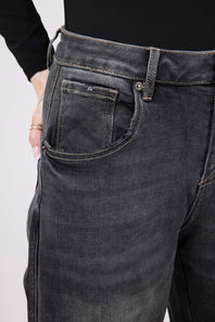 Mica Super High-Rise Barrel-Leg Jeans for Women in Black Eel