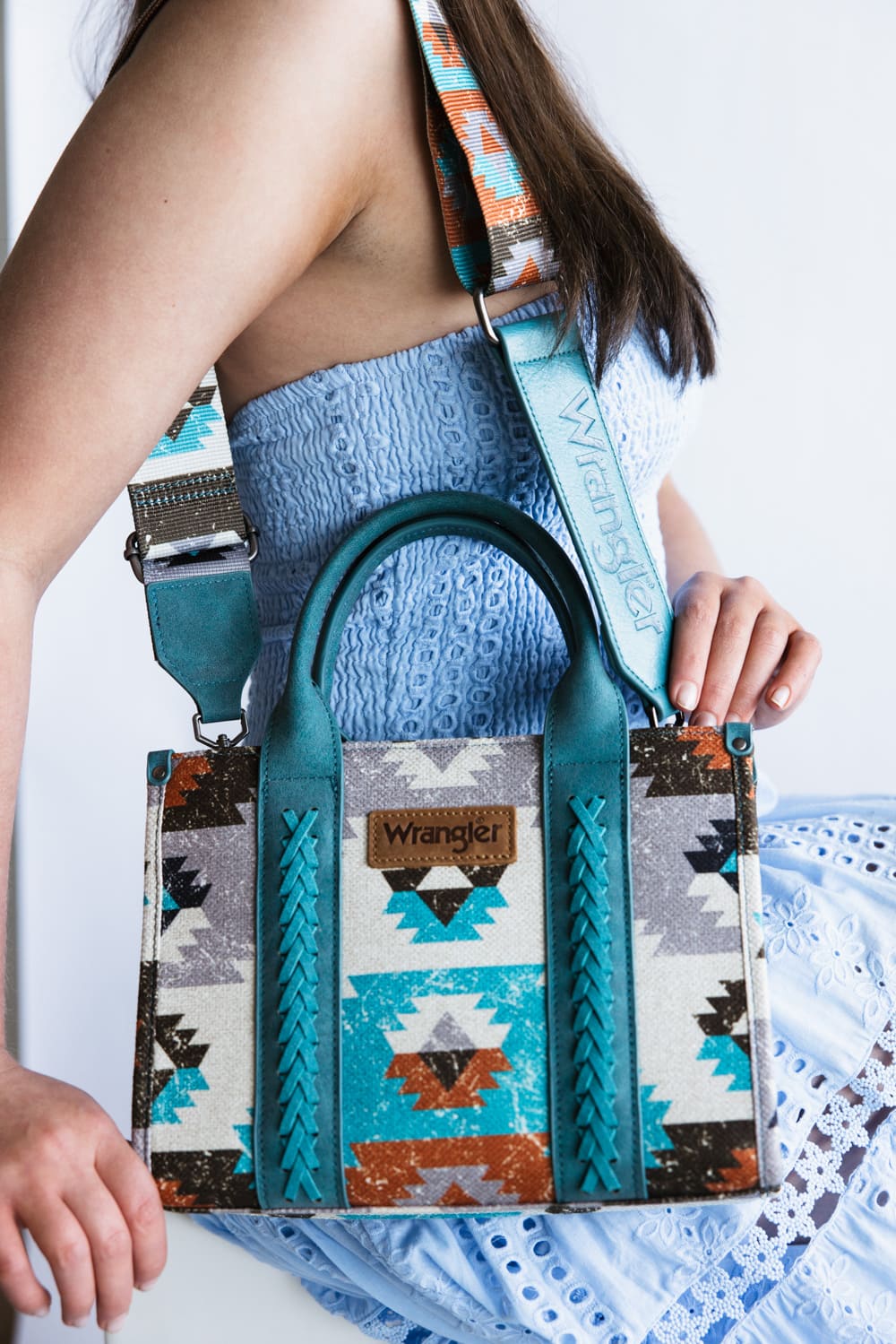 Wrangler Southwestern Small Tote for Women in Turquoise