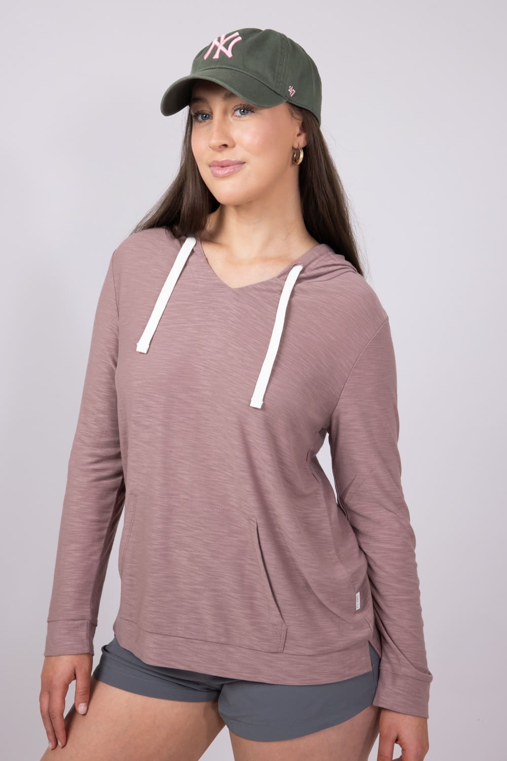 Free Fly Bamboo Lightweight Slub Hoodie for Women in Fig Purple