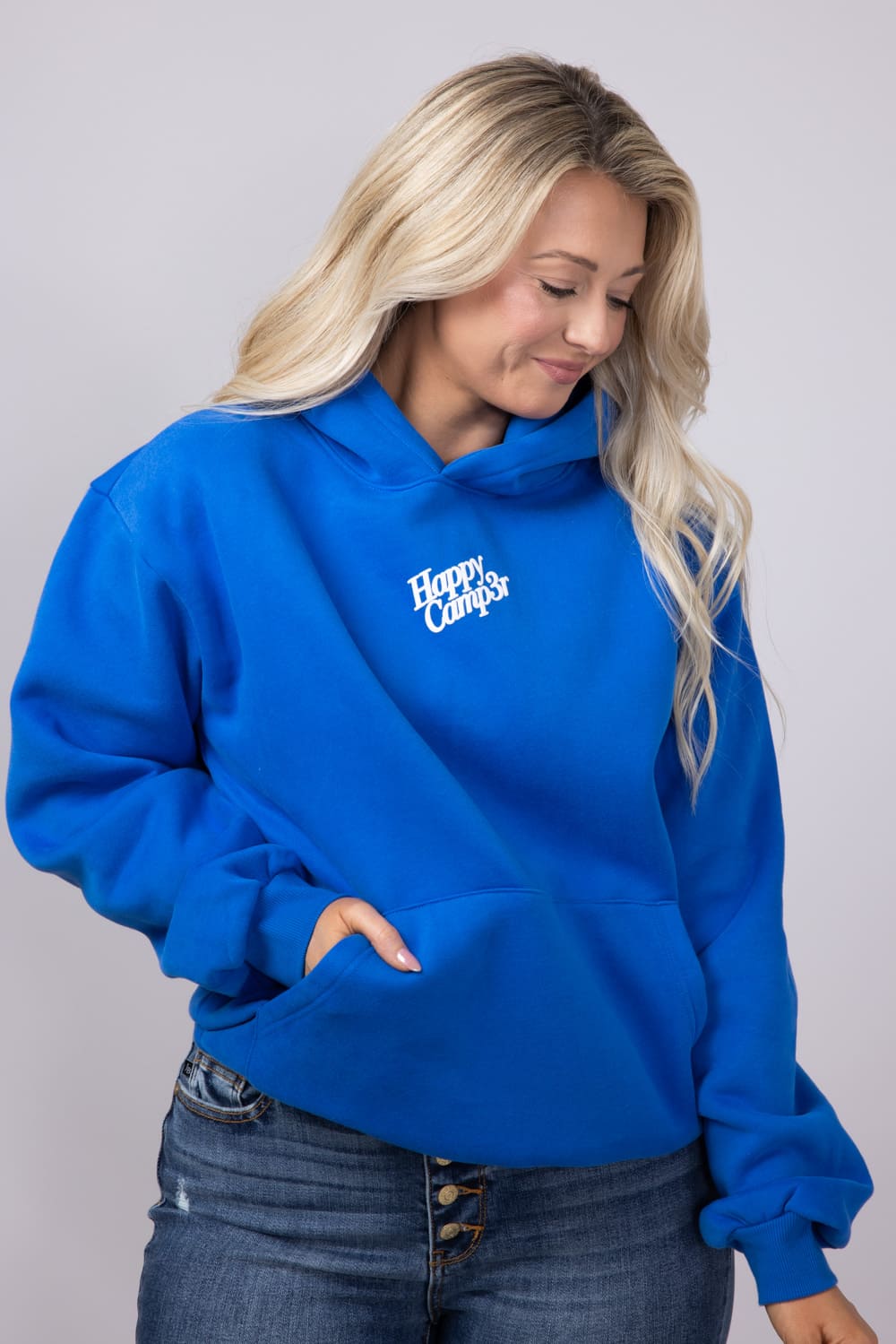 Happy Camp3r Puff Series Hoodie for Women in Royal Blue
