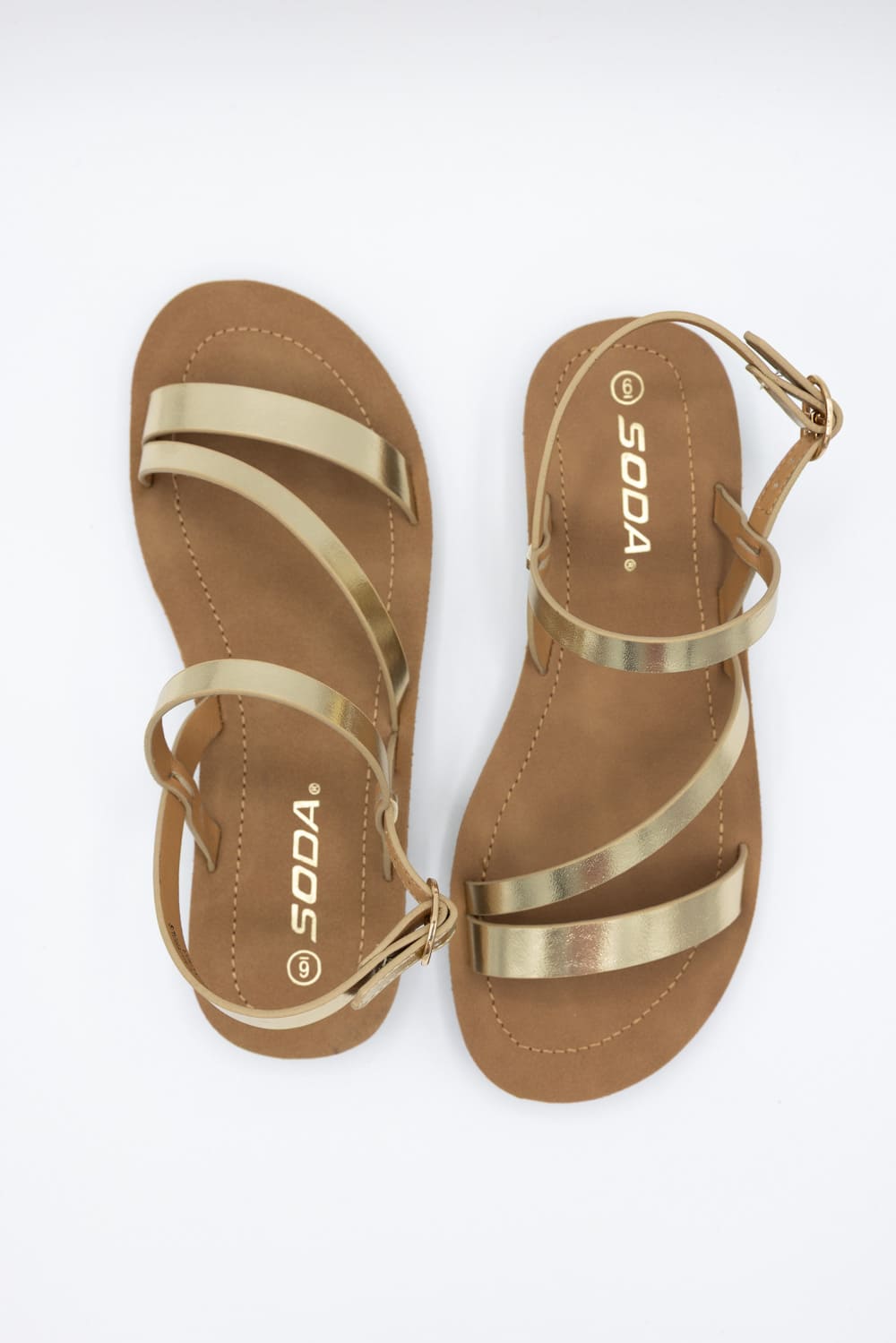 Soda Enfold Sandals for Women in Gold