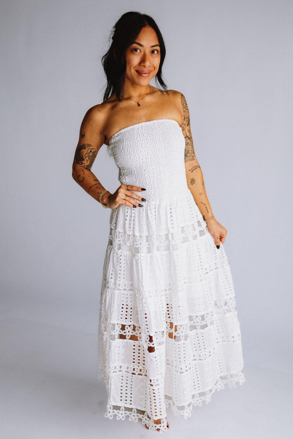 Strut & Bolt Eyelet Midi Dress