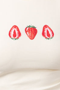 Bailey Rose Strawberry Baby T-Shirt for Women in Custard