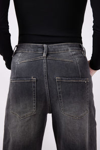 Mica Super High-Rise Barrel-Leg Jeans for Women in Black Eel