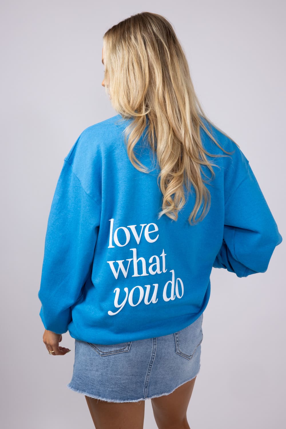 Simply Southern Love What You Do Sweatshirt for Women in Blue