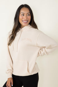 1897 Active Wisconsin Embroidered Hoodie for Women in Cream