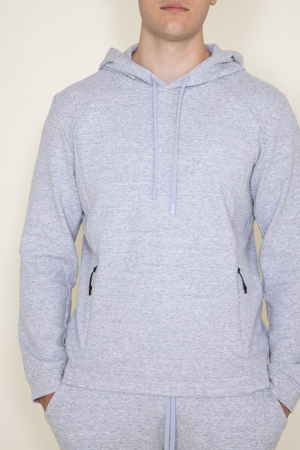 1897 Active Diamond Weave Hoodie for Men in Heather Grey 