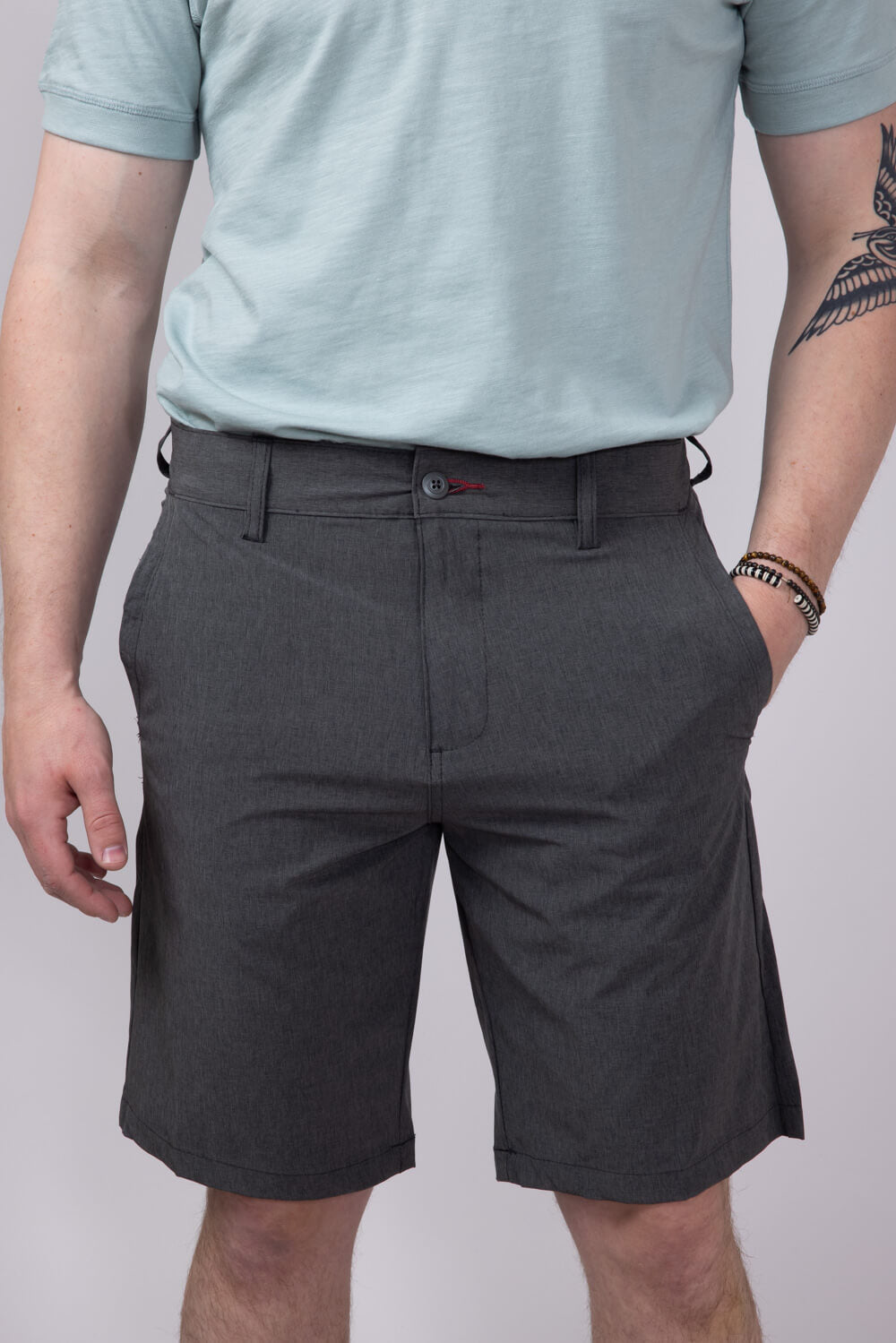 1897 Original Heather Hybrid Shorts for Men in Charcoal