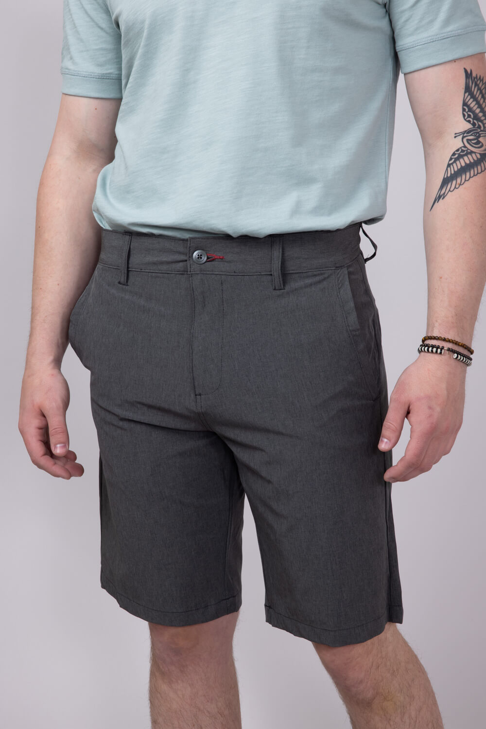 1897 Original Heather Hybrid Shorts for Men in Charcoal