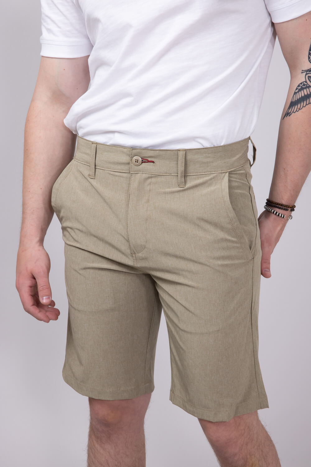 1897 Original Heather Hybrid Shorts for Men in Khaki