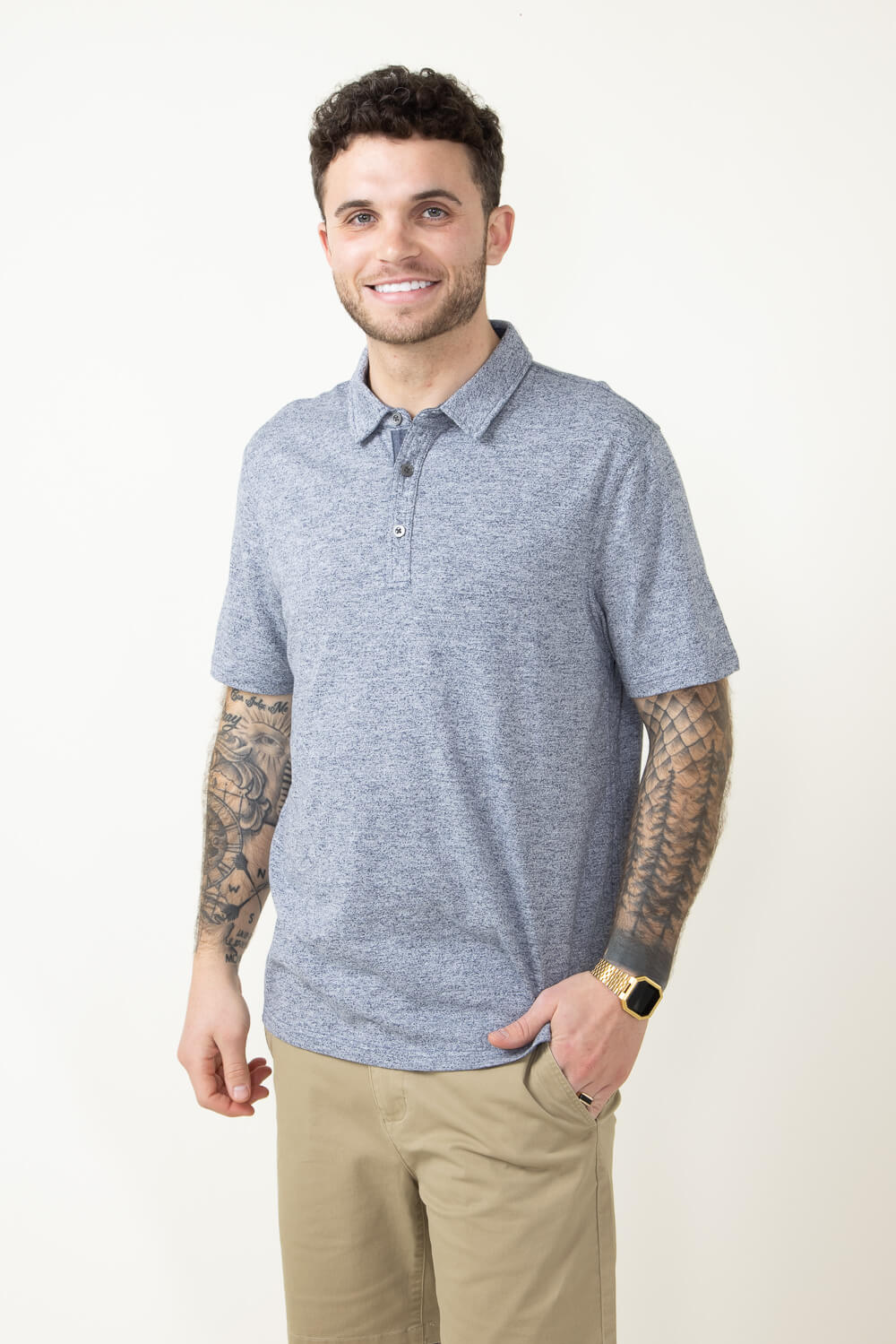 1897 Original Jersey Polo Shirt for Men in Blue