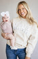 1897 Active Mama Chenille Patch Sweatshirt for Women in Cream