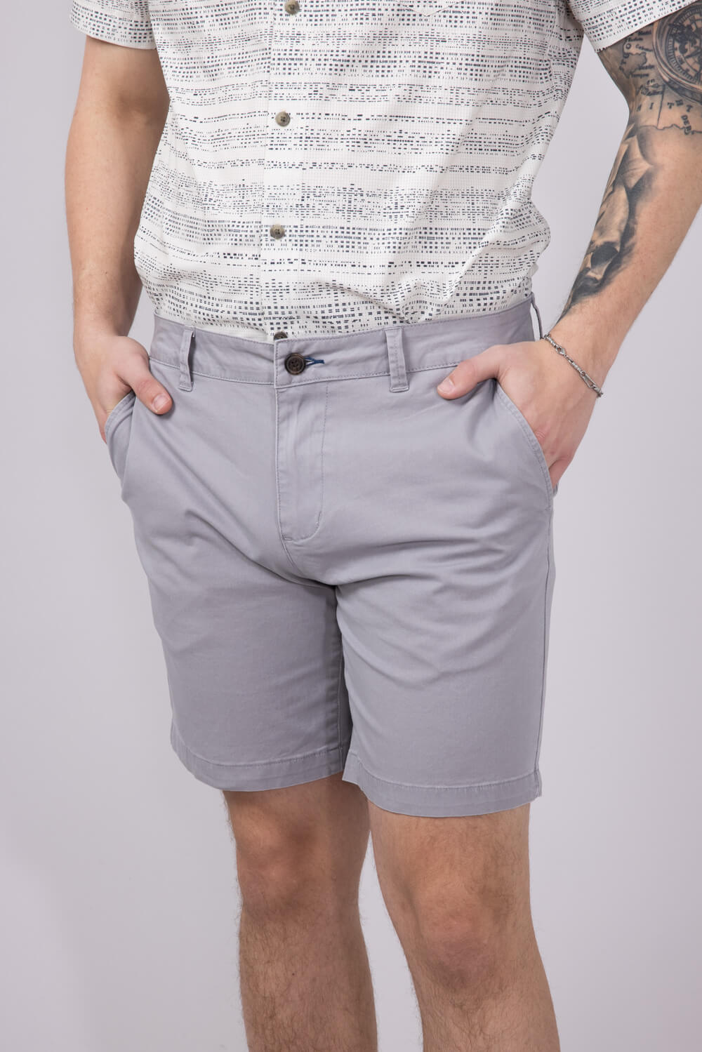 1897 Original 8" Heavy Wash Twill Shorts for Men in Light Grey