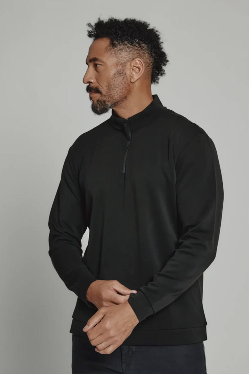 7Diamonds REV Quarter-Zip Pullover for Men in Black