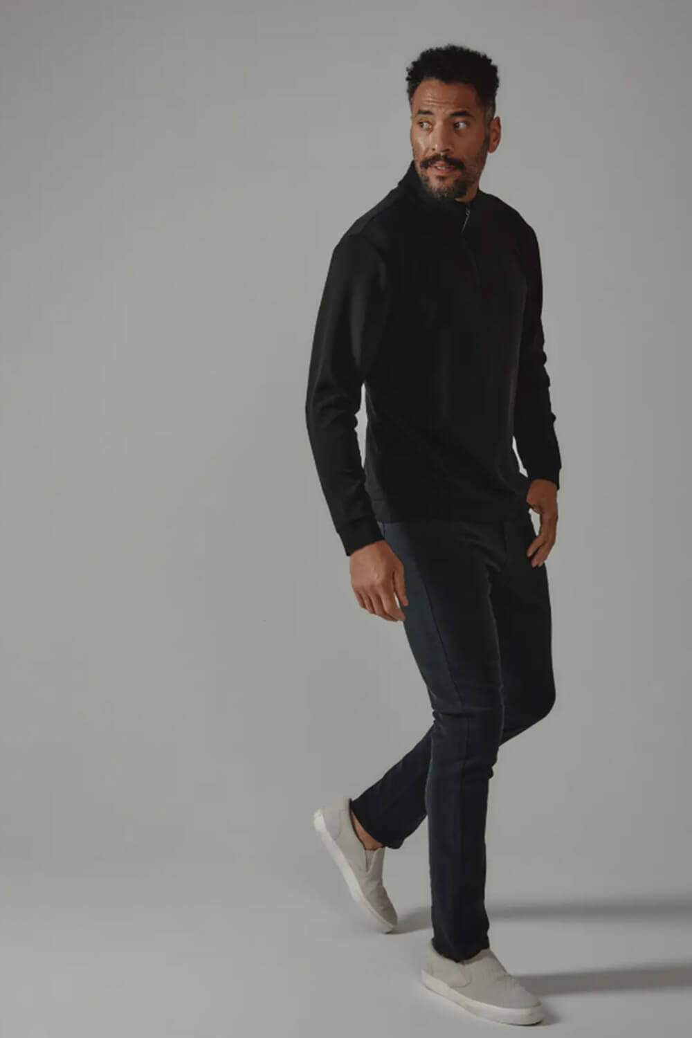 7Diamonds REV Quarter-Zip Pullover for Men in Black