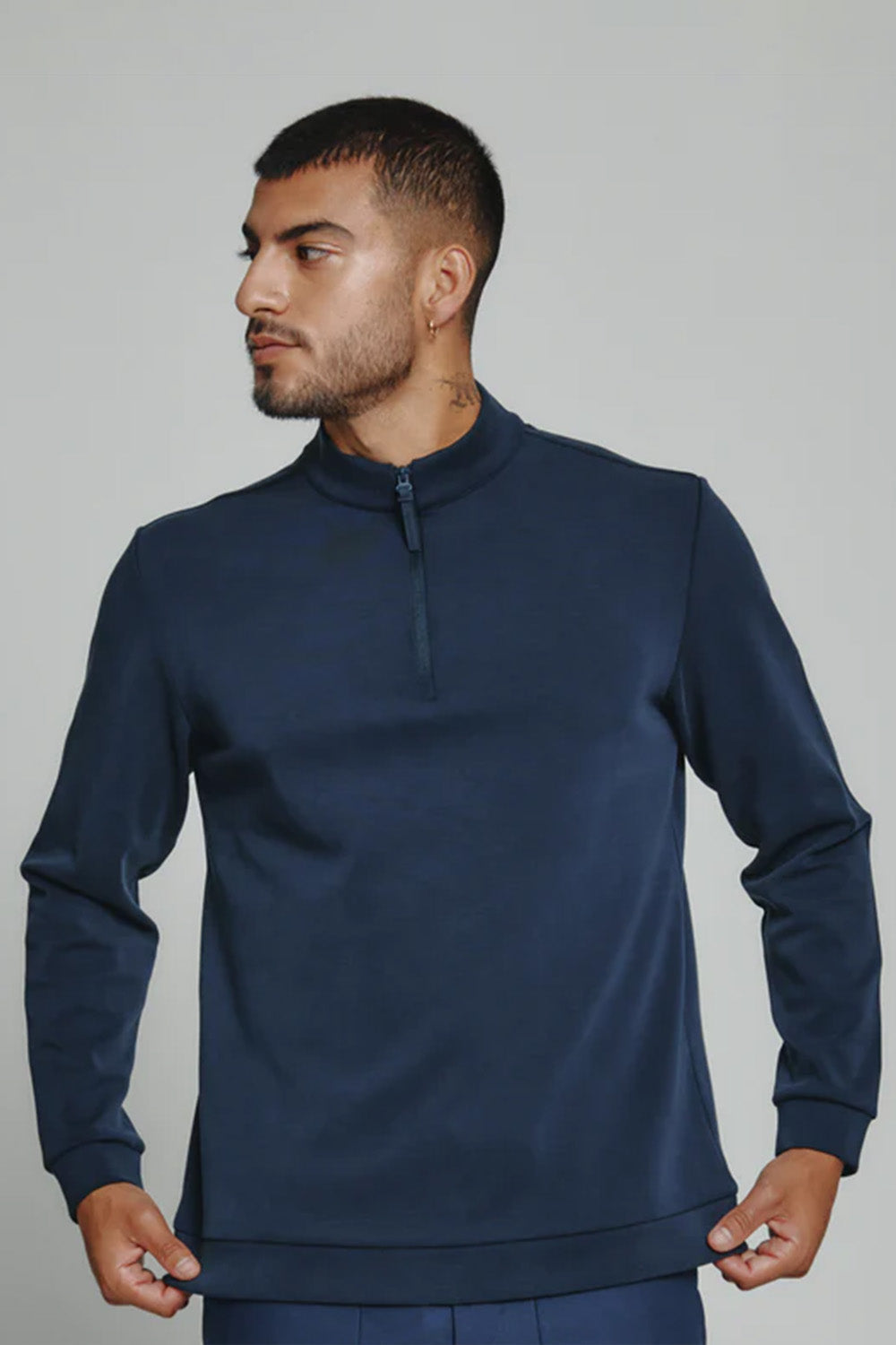 7Diamonds REV Quarter Zip Pullover for Men in Navy