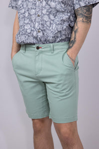 1897 Legends 9” Heavy Washed Twill Flat Front Shorts for Men in Green