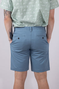 1897 Legends 9” Heavy Washed Twill Flat Front Shorts for Men in Blue