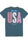 Simply Southern Plus Size USA Lace T-Shirt for Women in Comet Blue