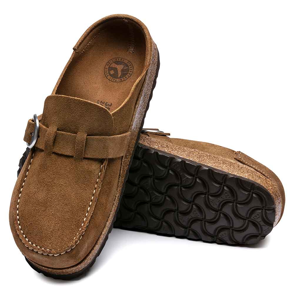 Birkenstock Buckley Suede Moccasin for Women in Tea/Natural Brown