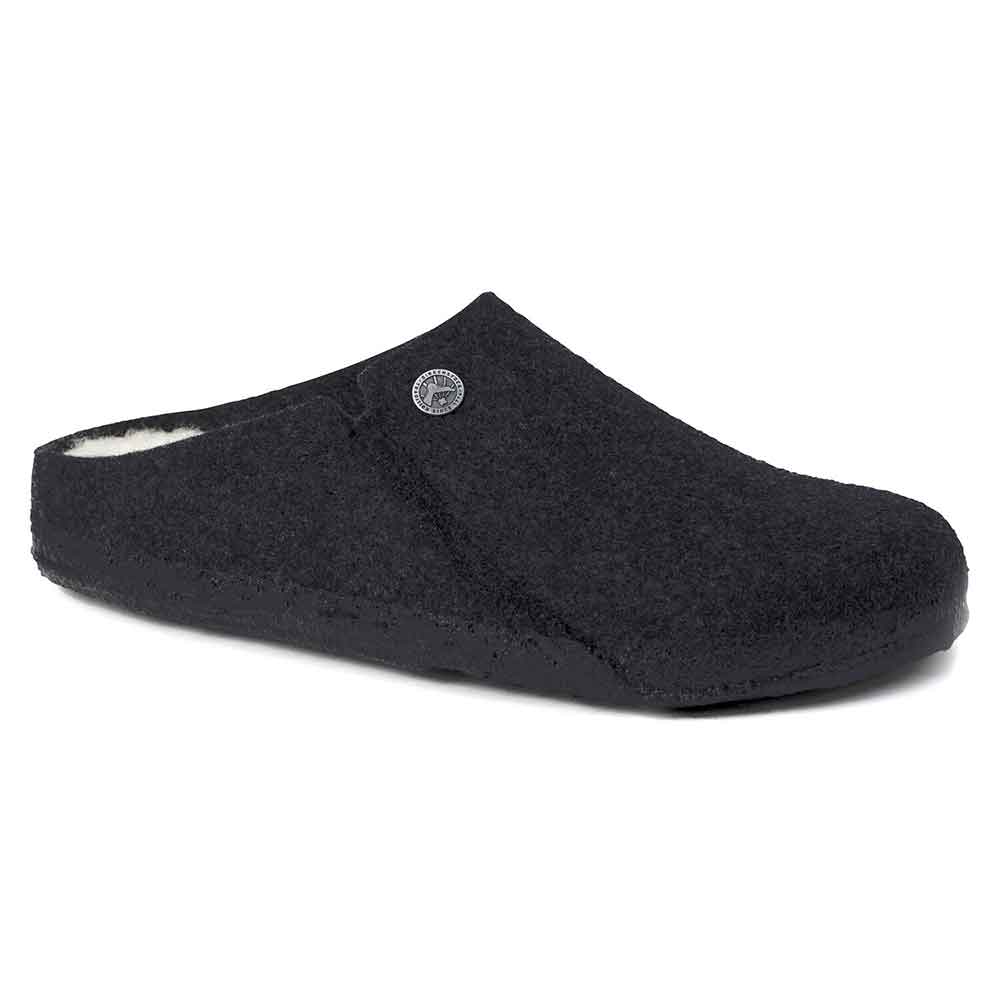 Birkenstock Zermatt Wool Felt Shearling Slippers for Men in Anthracite