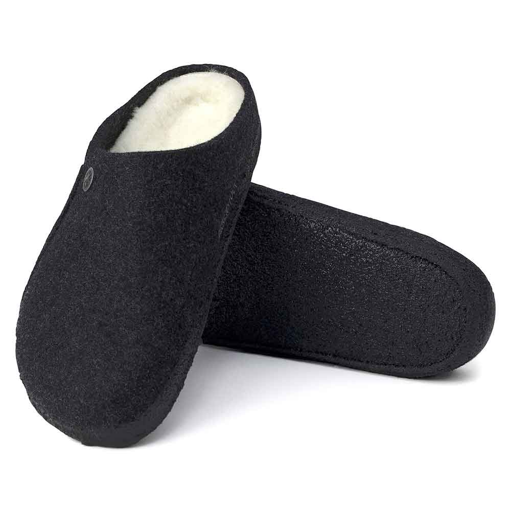 Birkenstock Zermatt Wool Felt Shearling Slippers for Men in Anthracite