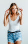 Seamless Double Layer Knit Basic Tank Top for Women in White