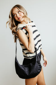 Crescent Bag for Women in Black 