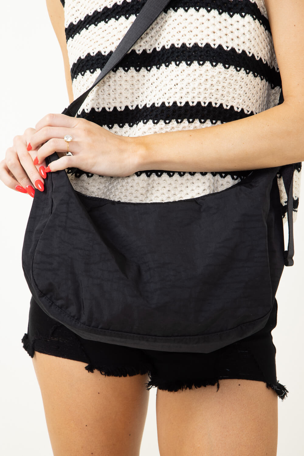 Crescent Bag for Women in Black 