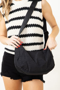 Crescent Bag for Women in Black 