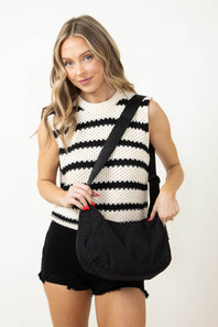 Crescent Bag for Women in Black 