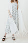 Long Fringe Kimono for Women in Ivory