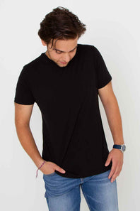Basic Crewneck Tee for Men in True Black