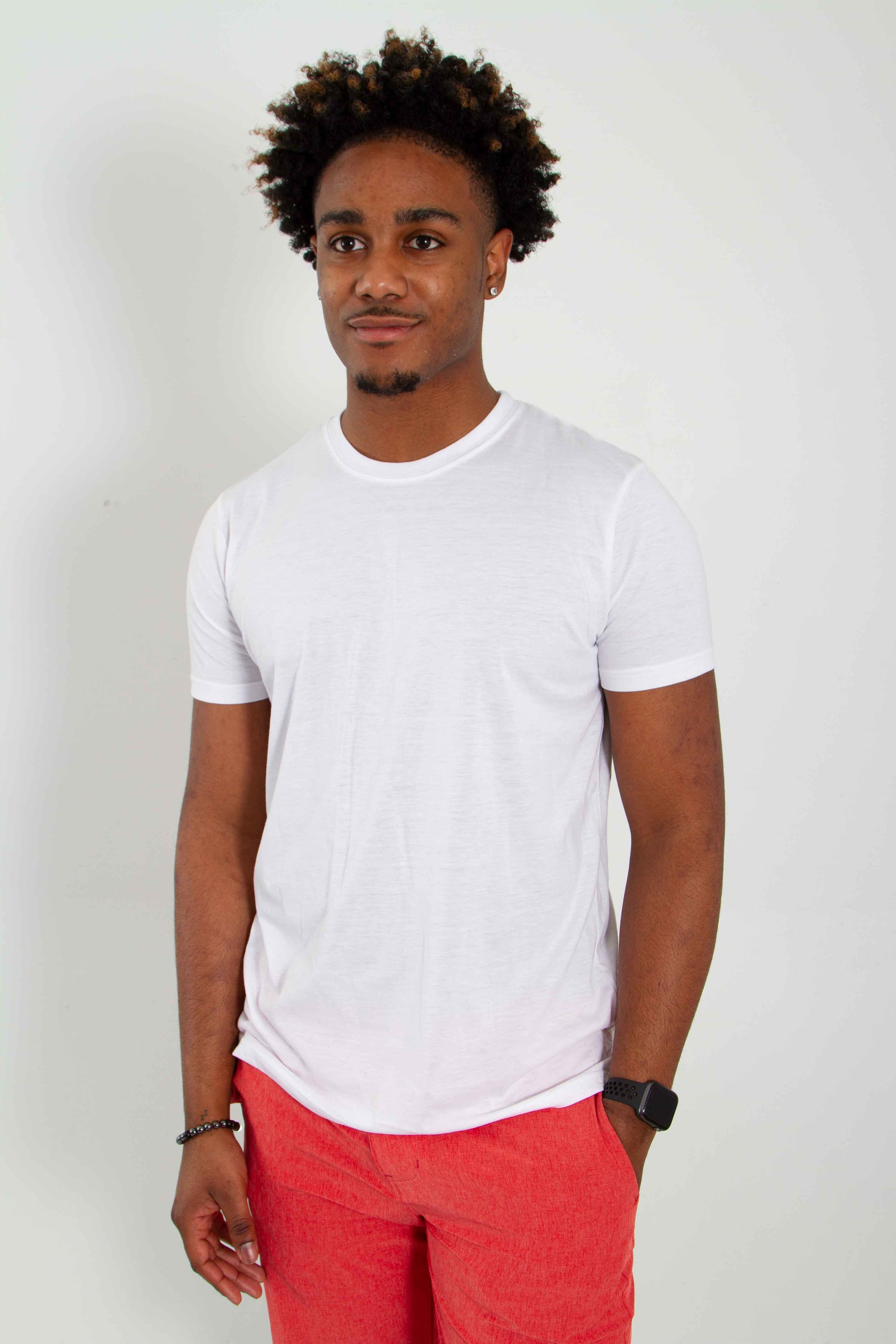 Basic Crewneck Tee for Men in White