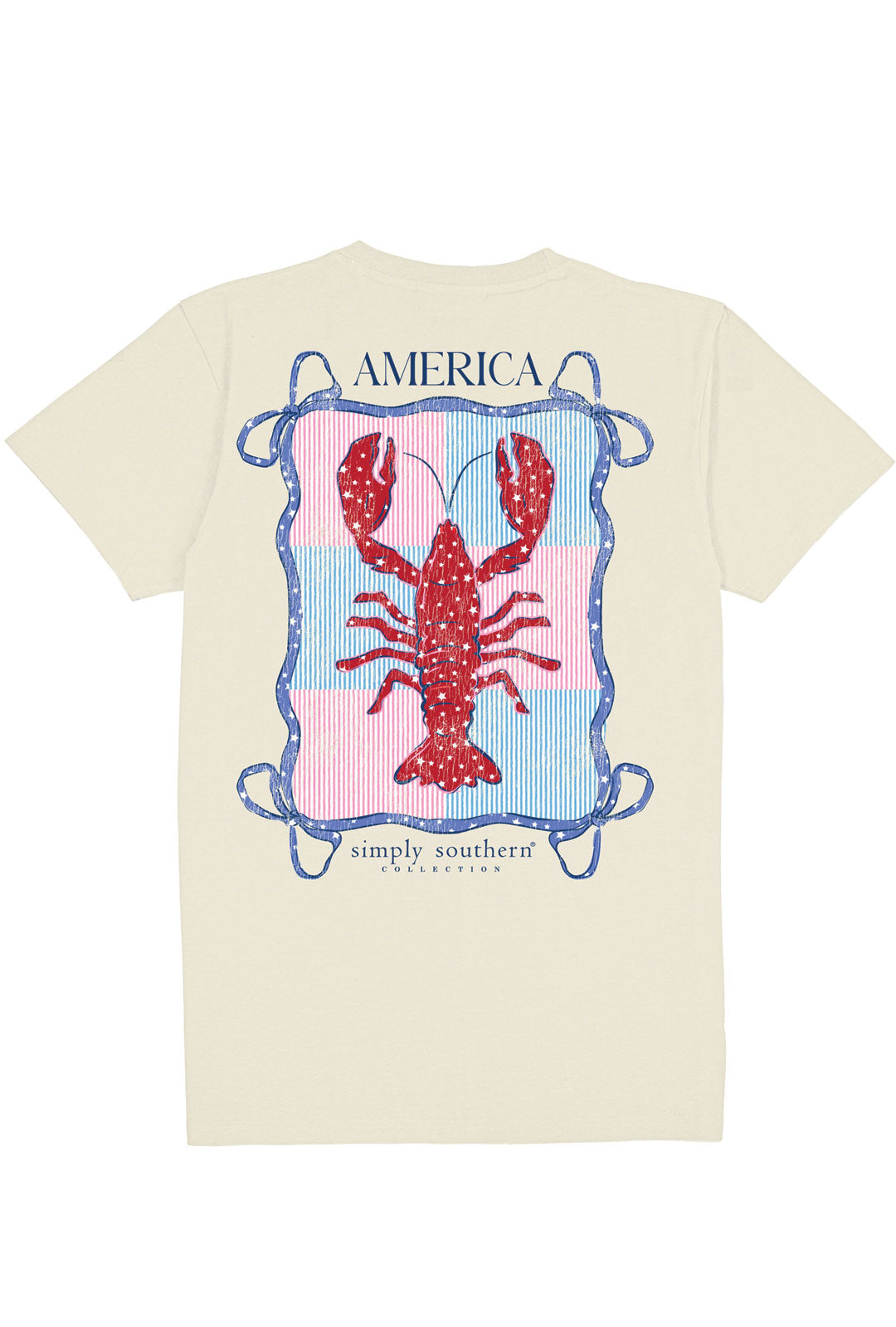 Simply Southern Plus Size American Lobster T-Shirt for Women in Wisp