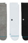 Stance Icon 3 Pack for Men in Black White Grey