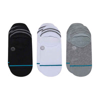 Stance Gamut No Show 3 Pack for Men in Black White Grey
