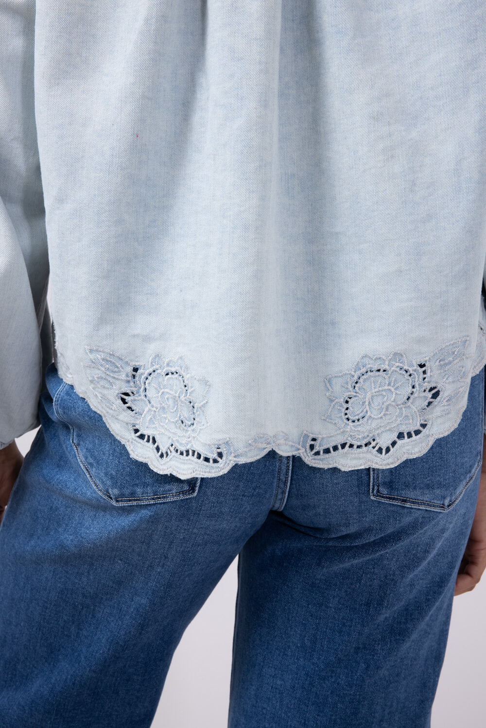 Denim Embroidery Top for Women