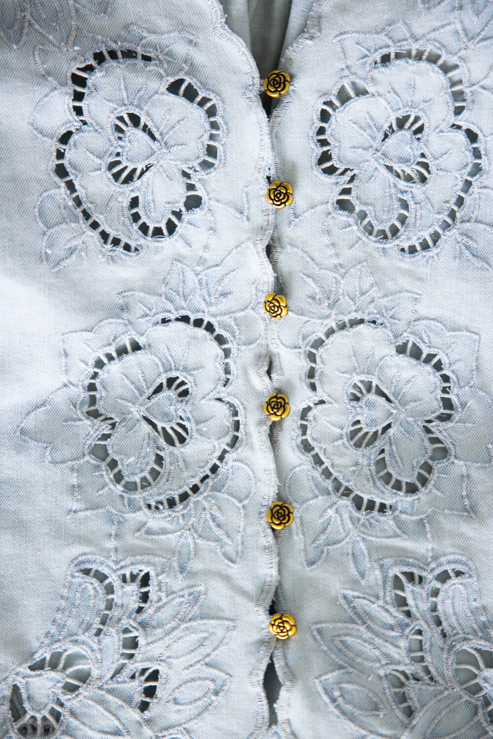 Denim Embroidery Top for Women