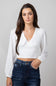 ACOA Open Back Long Sleeve Top for Women in White