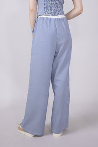 ACOA Pin Stripe Bustier & Pant Set for Women in Blue