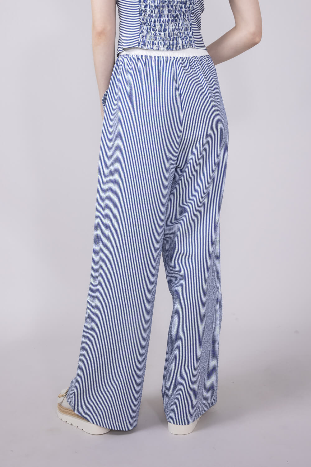 ACOA Pin Stripe Bustier & Pant Set for Women in Blue