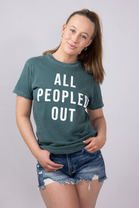 All Peopled Out T-Shirt for Women in Green