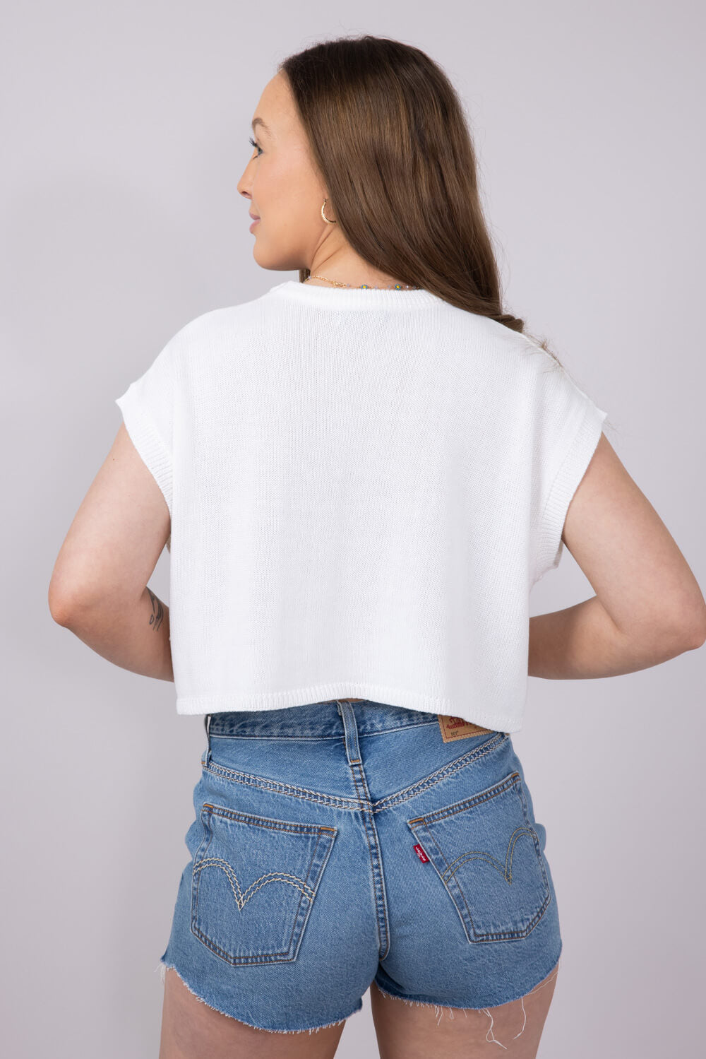 American Flag Sweater for Women in White