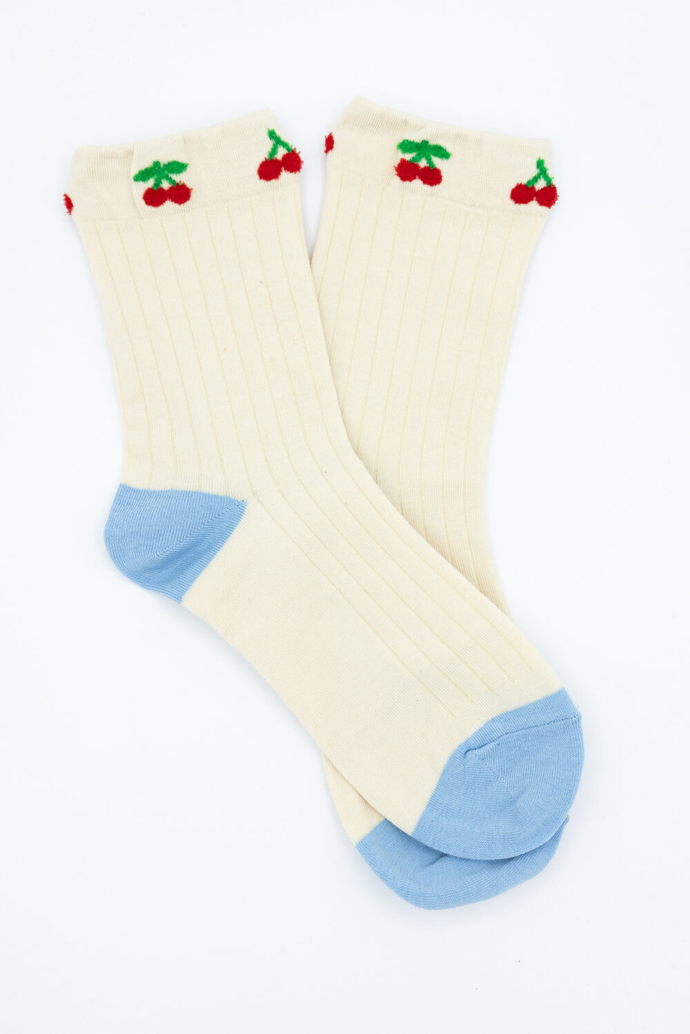 Cherries Socks for Women in Blue