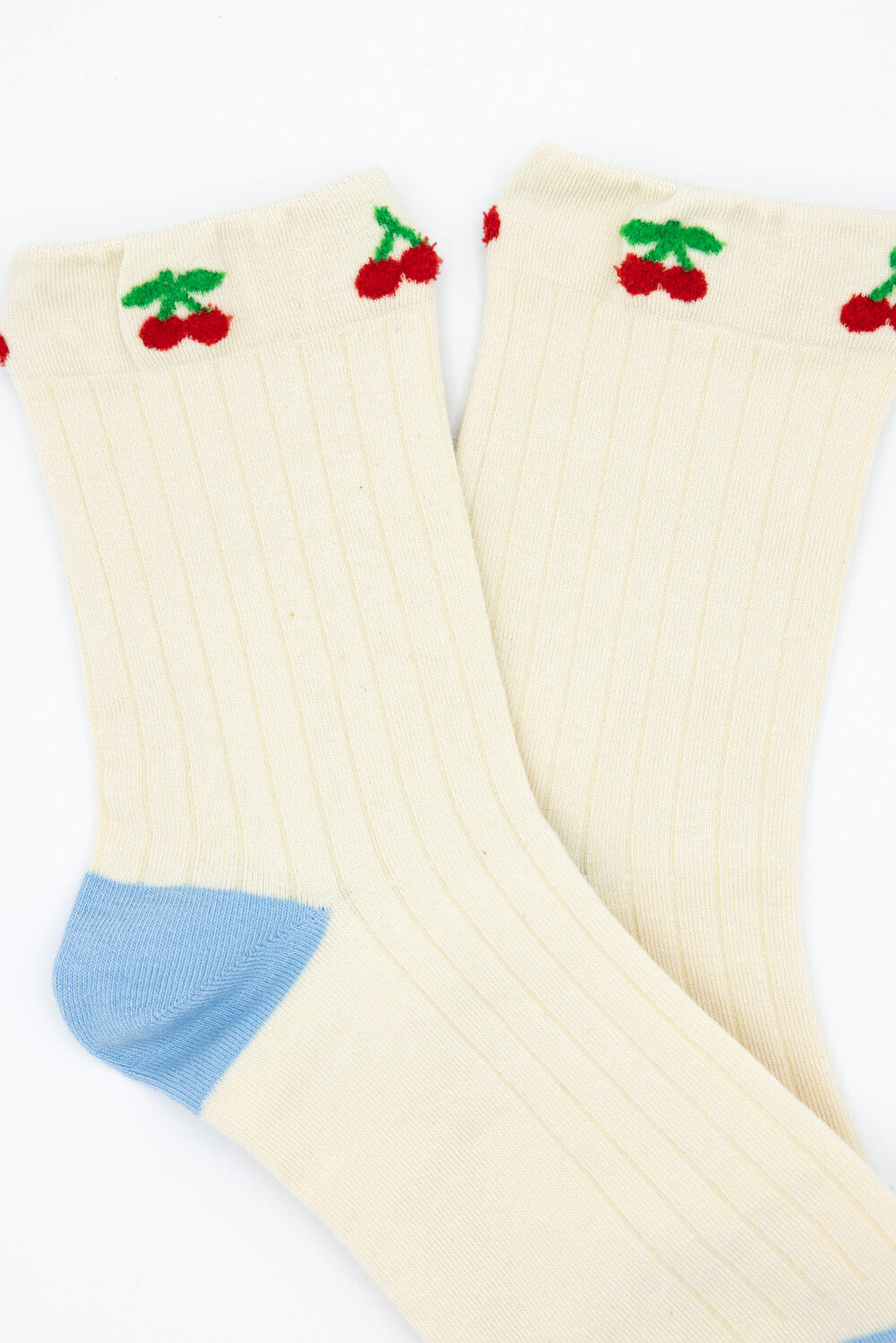 Cherries Socks for Women in Blue